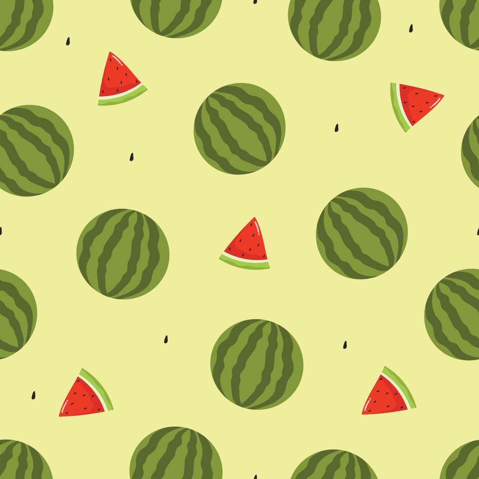 seamless pattern with cute watermelon background vector