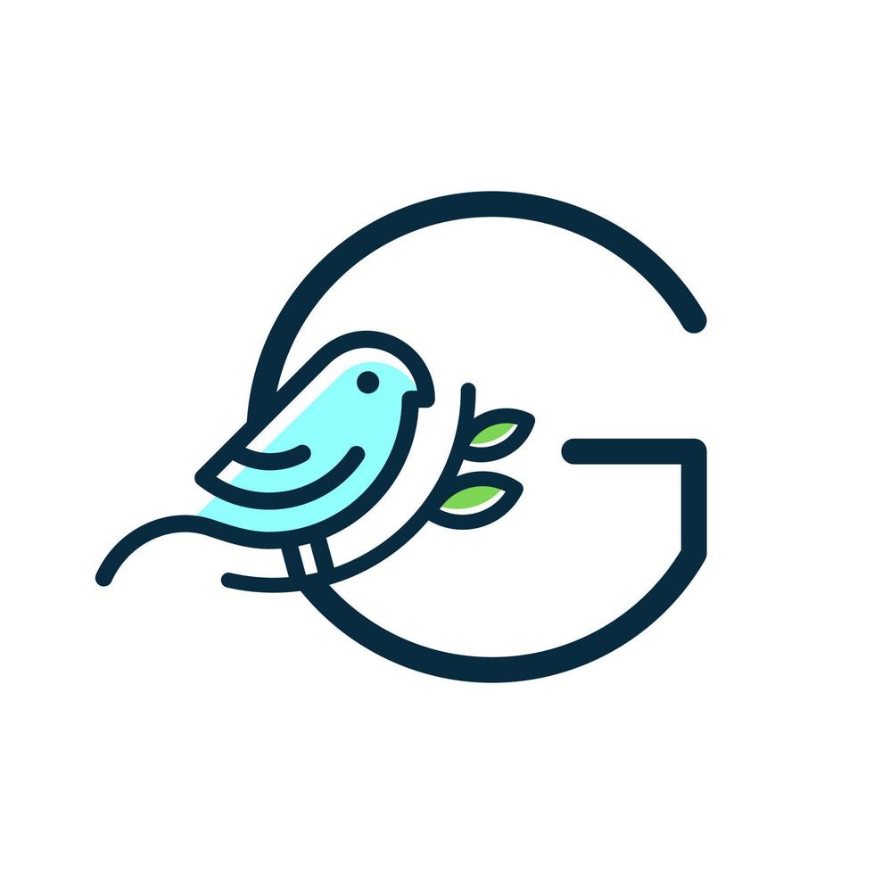 Initial G Blue Bird vector