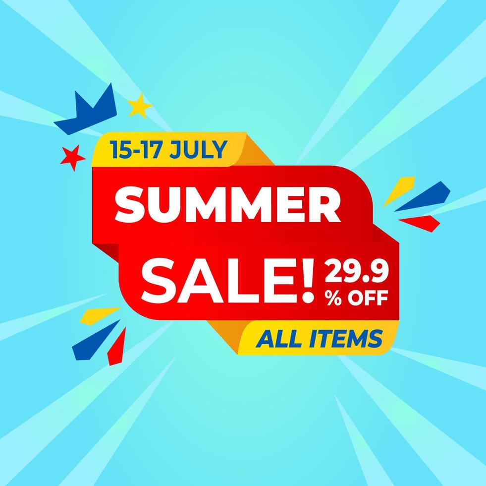 Summer Sale Shop Price Discount Label Sign vector