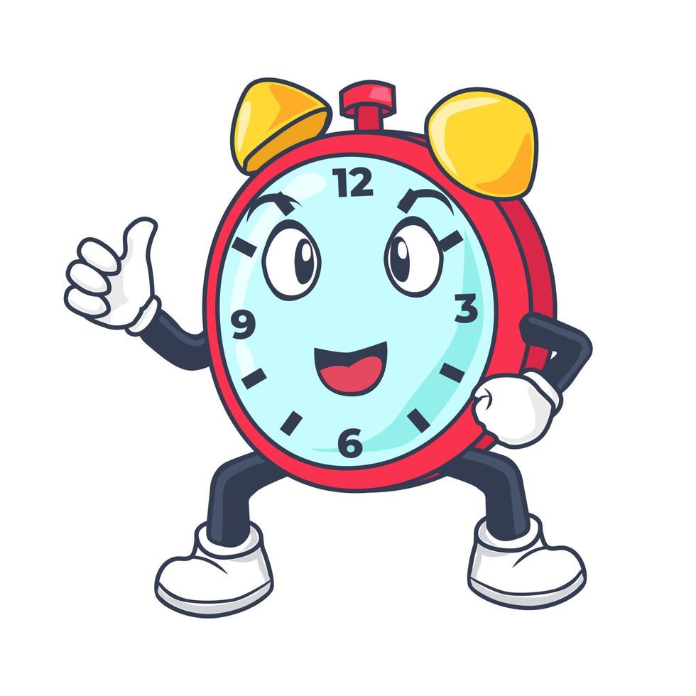 reloj de tiempo reloj mascota ilustración vectorial para la gestión vector