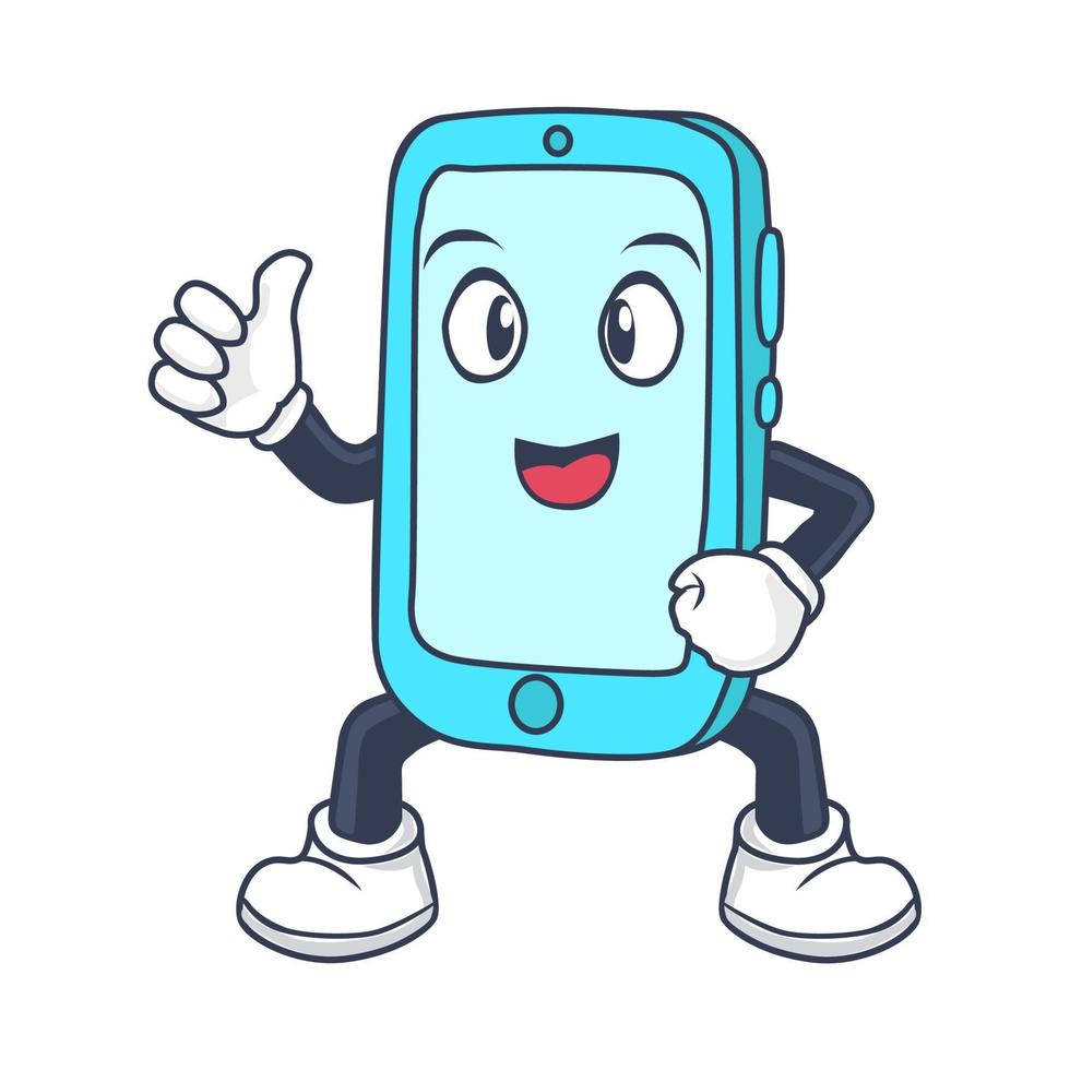 Smart Phone Mascot Vector Illustration For Phone Shop And Repair