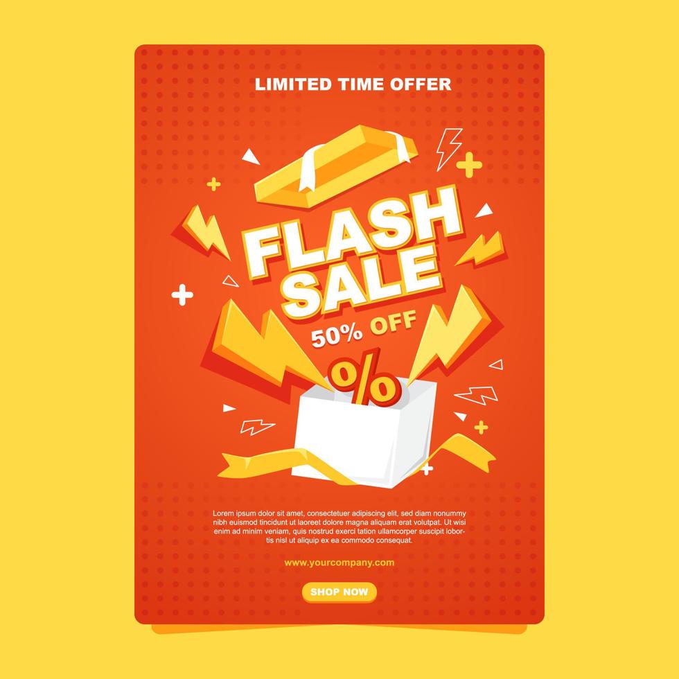 cartel de promoción de venta flash vector