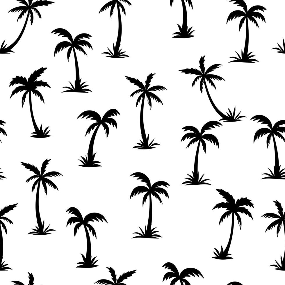 palmera en blanco y negro sin costuras vector