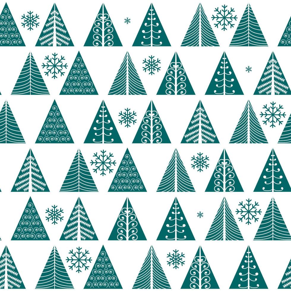 Hand drawn Christmas tree icon on white background. vector