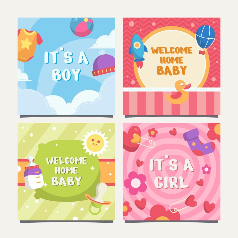 Born Day Card Collection vector