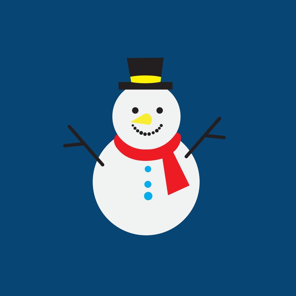 snowman santa christmas new year vector logo