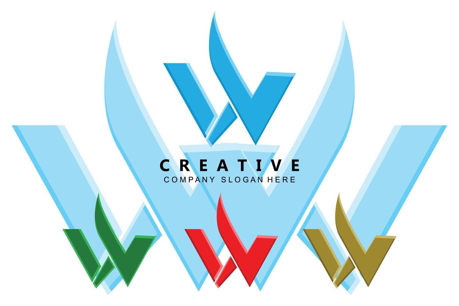 W Letter Logo Template vector