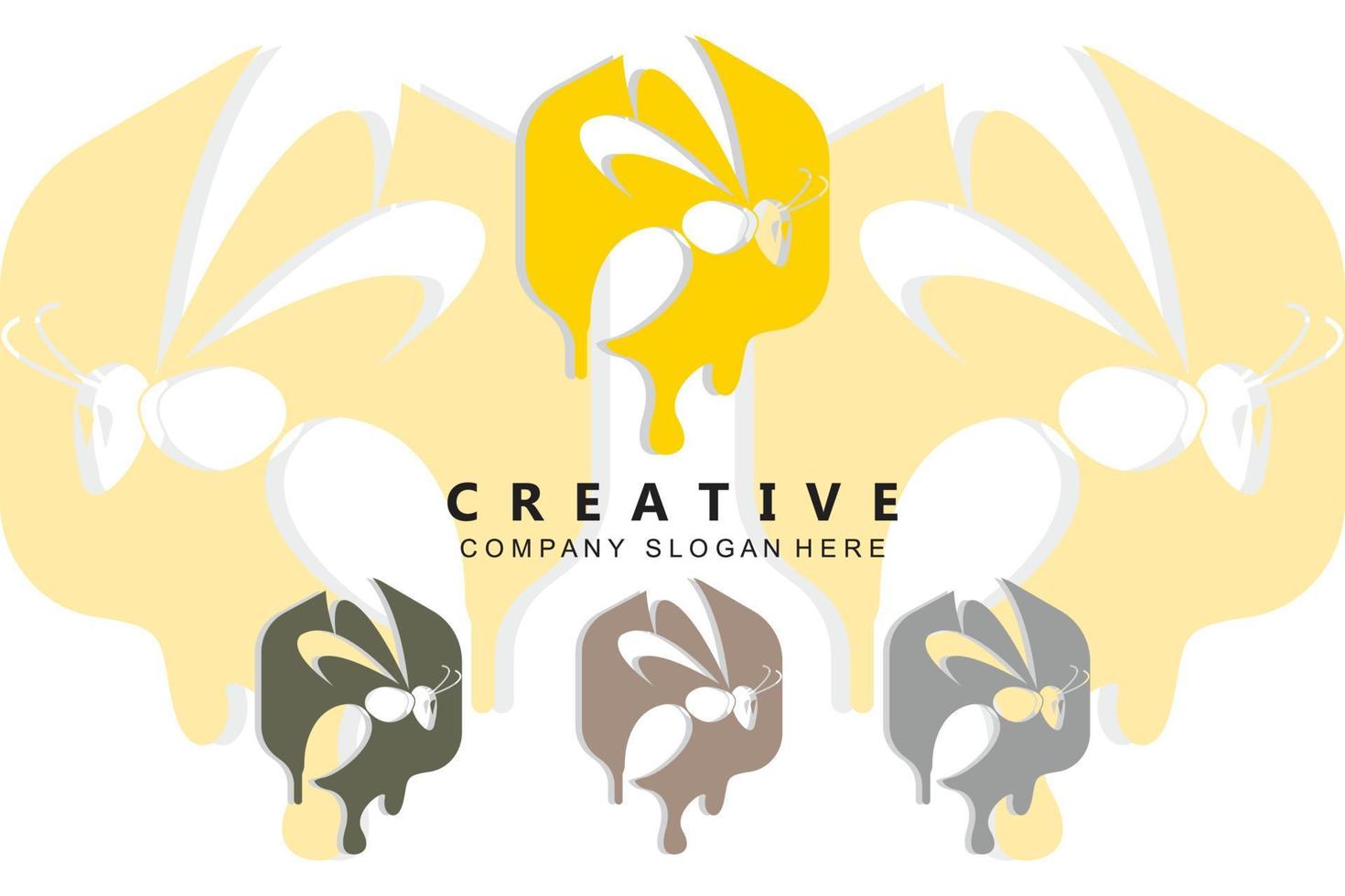 logotipo de vector de icono libre de abeja amarilla simple