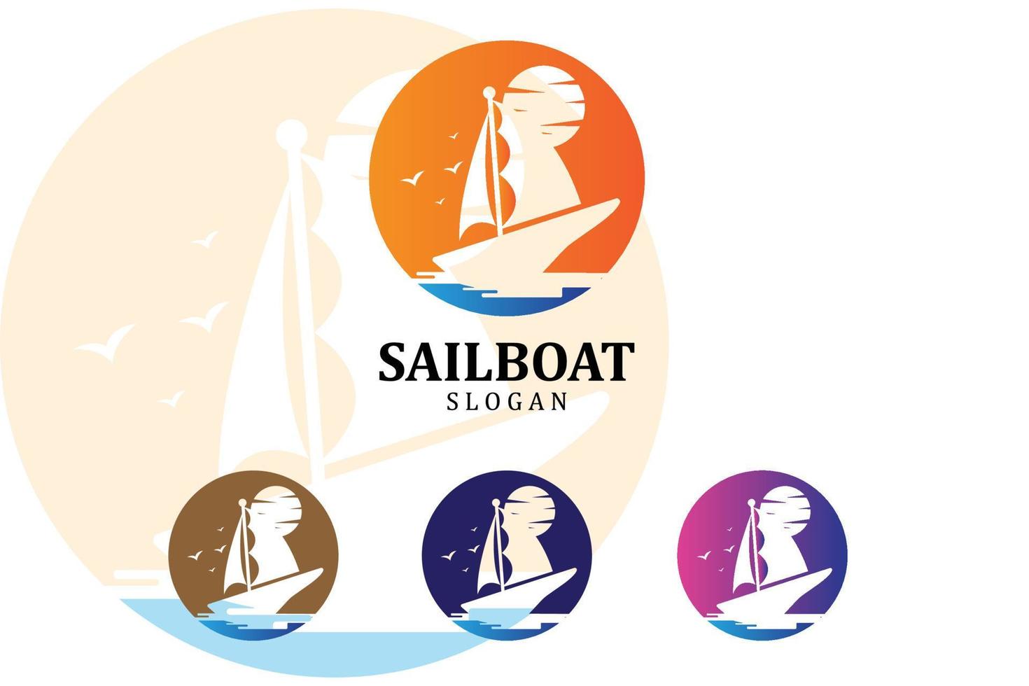 Asian Traditional Sailboat symbol design logo vector