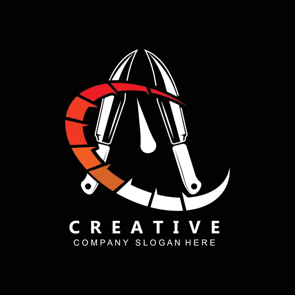 cookware kitchen knife logo symbol vector