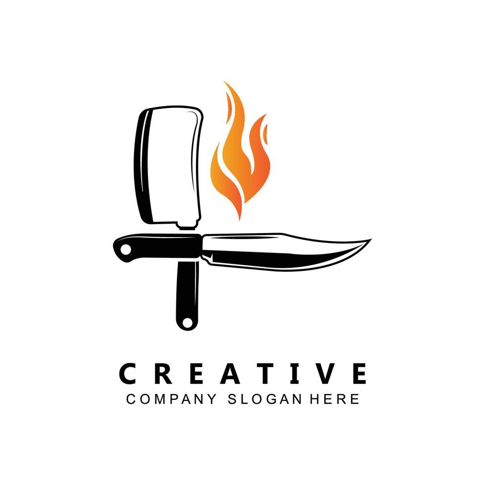 cookware kitchen knife logo symbol vector