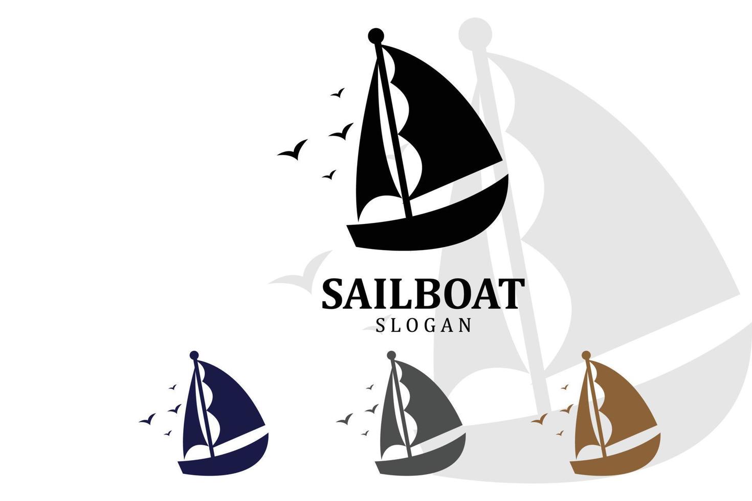 Asian Traditional Sailboat symbol design logo vector