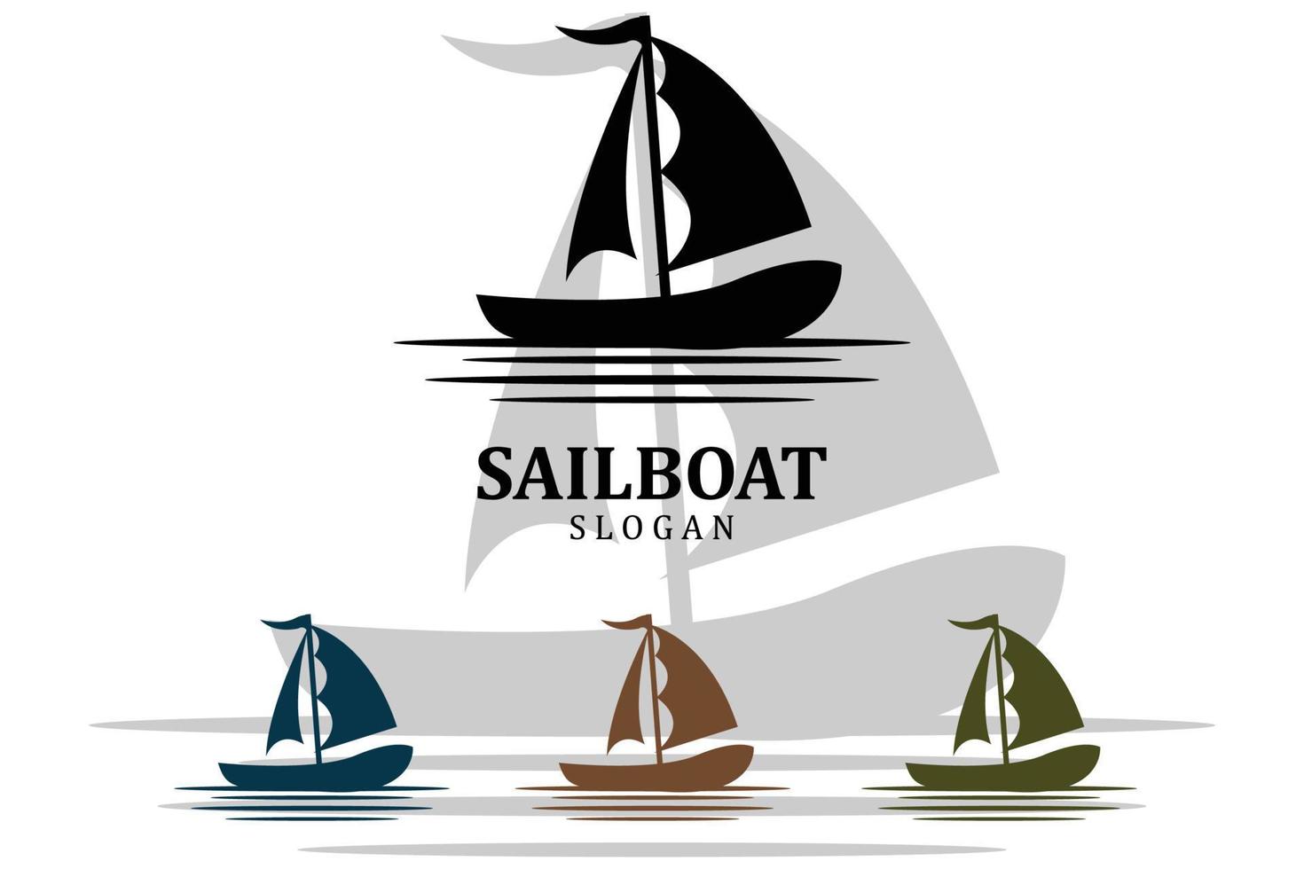 Asian Traditional Sailboat symbol design logo vector