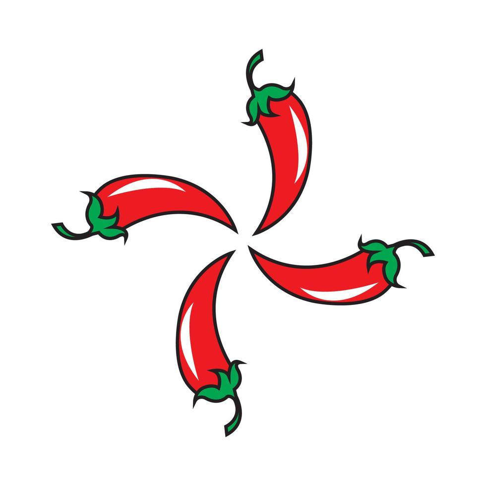 Red hot natural chili icon vector Illustration