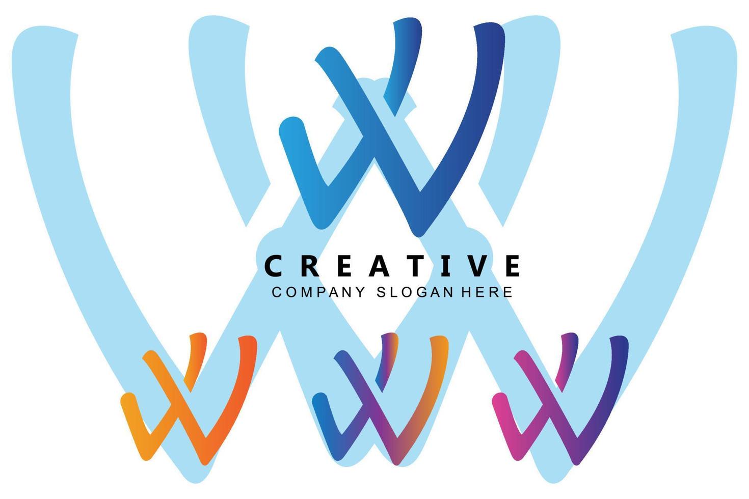 W Letter Logo Template vector