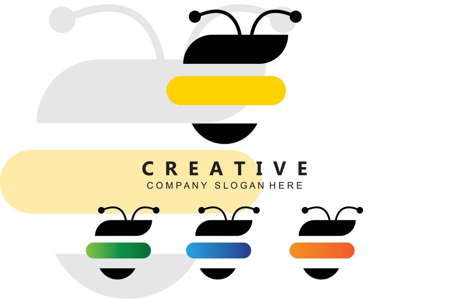 simple yellow honey bee free icon vector logo