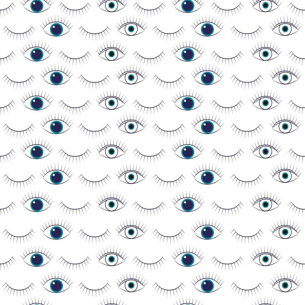 Vector seamless eye pattern. Magic, witchcraft, linear art. Eyes are a decorative element.