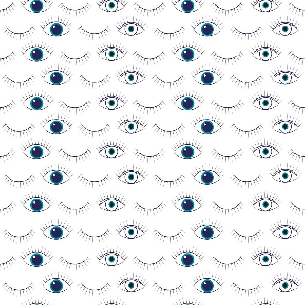 Vector seamless eye pattern. Magic, witchcraft, linear art. Eyes are a decorative element.