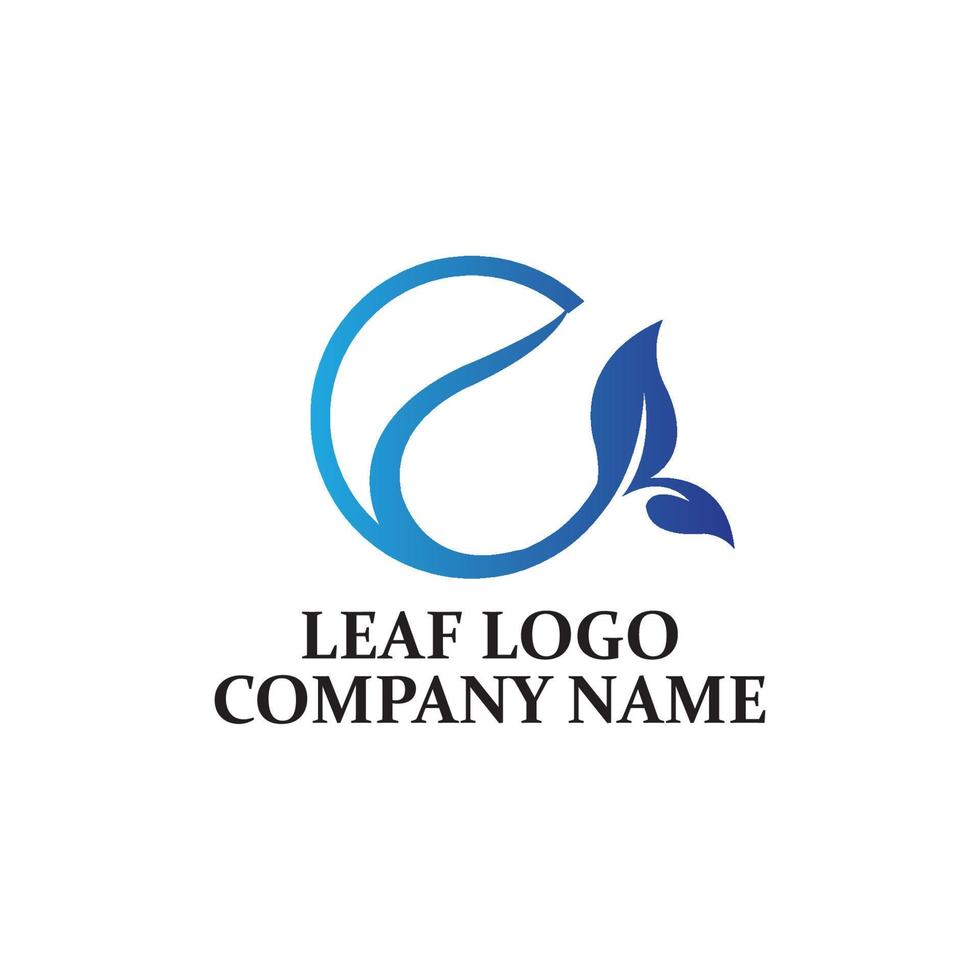 Simple green leaf icon vector logo