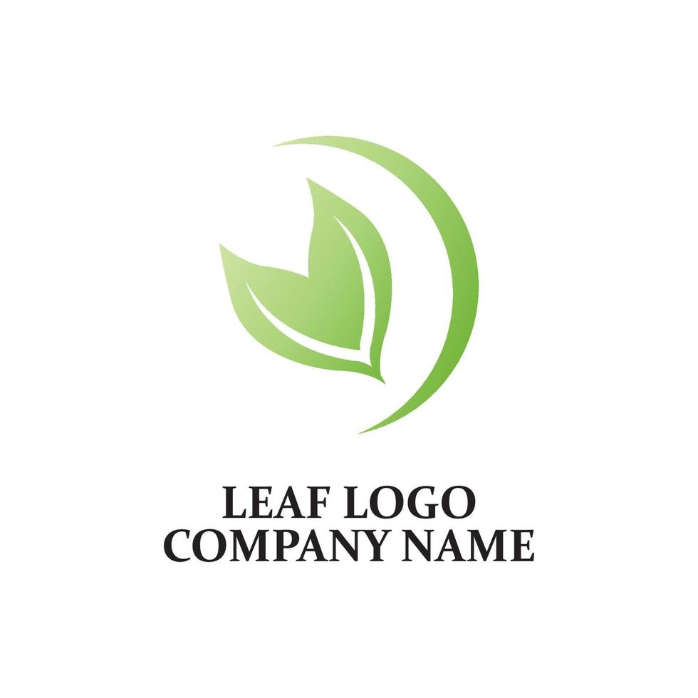 Simple green leaf icon vector logo