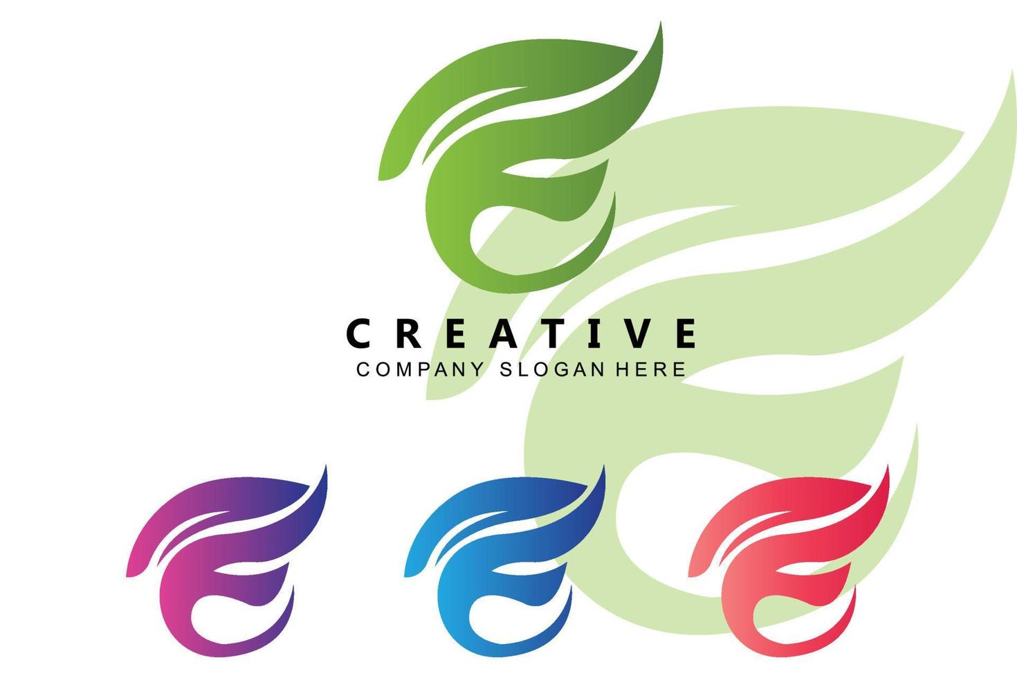 letter E logo vector with gradient color, icon concept