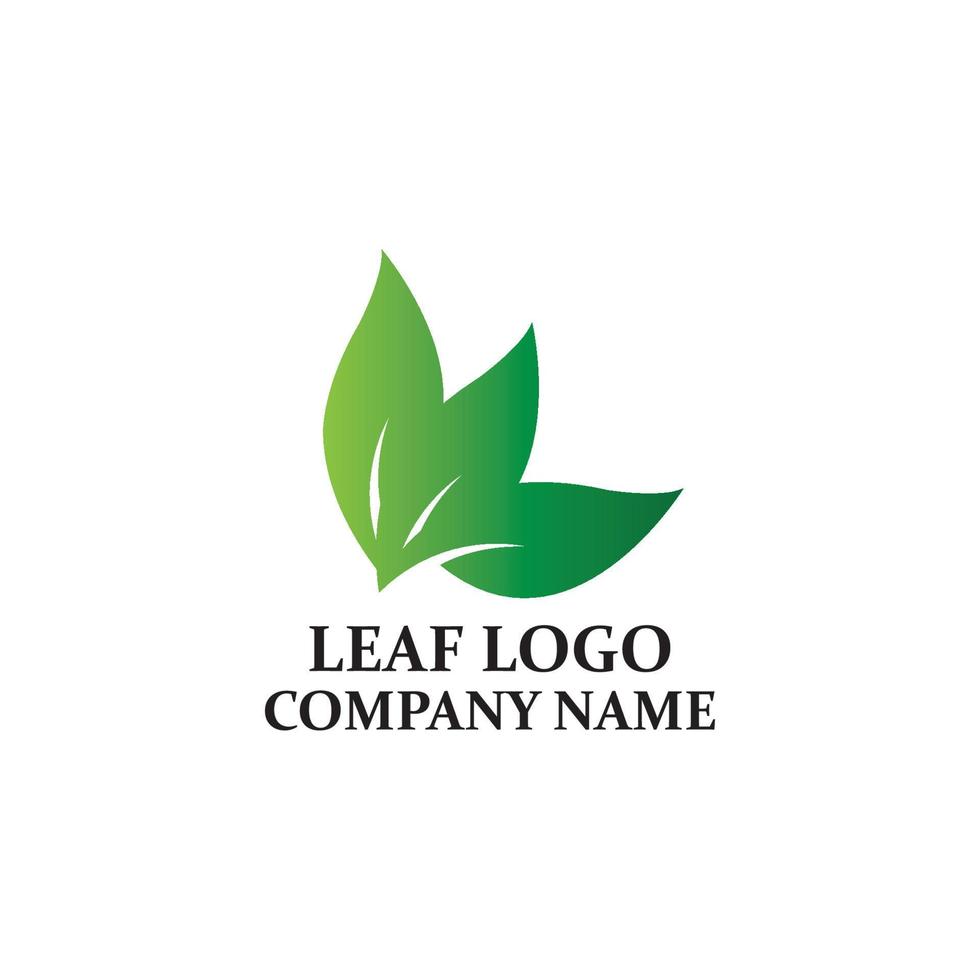 Simple green leaf icon vector logo