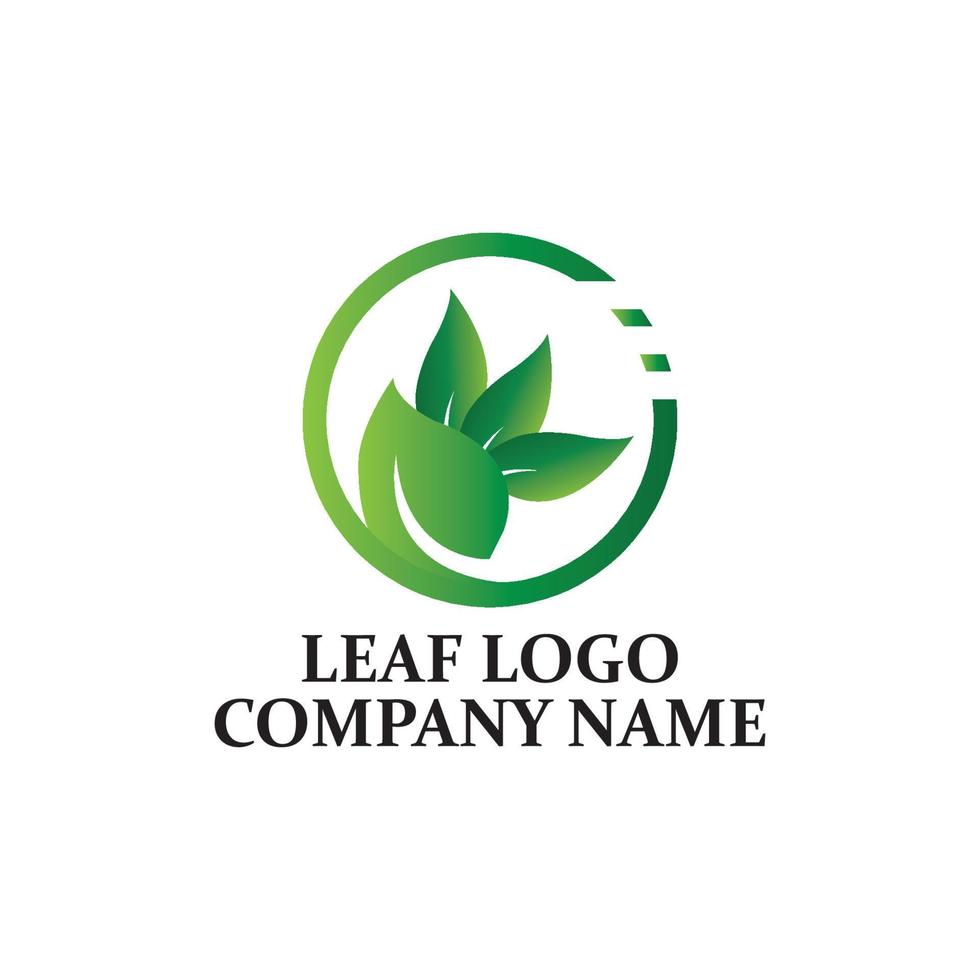 Simple green leaf icon vector logo