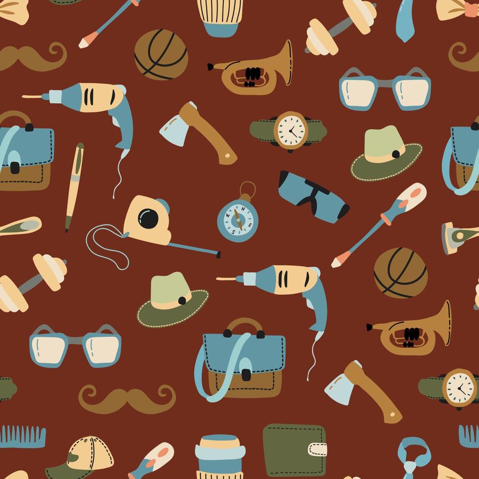 Seamless pattern for the holiday Father's Day. Design for fabric, textile, wallpaper, packaging vector