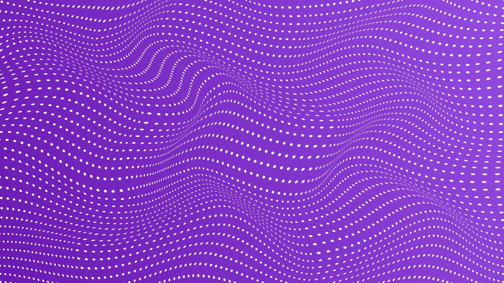 Purple background with modern wavy lines and halftone dots vector