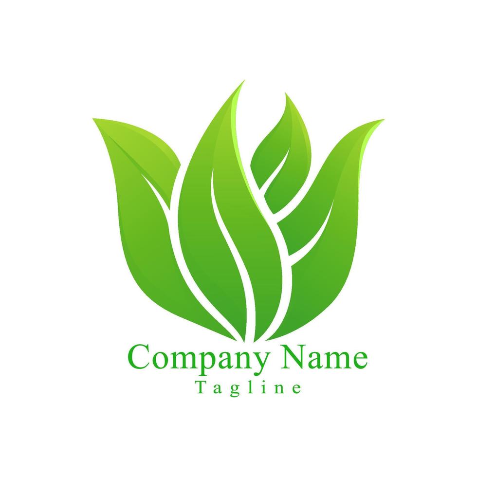 Green Leaf Logo Vector Design For Medicine or Company Logo. With Gradient style