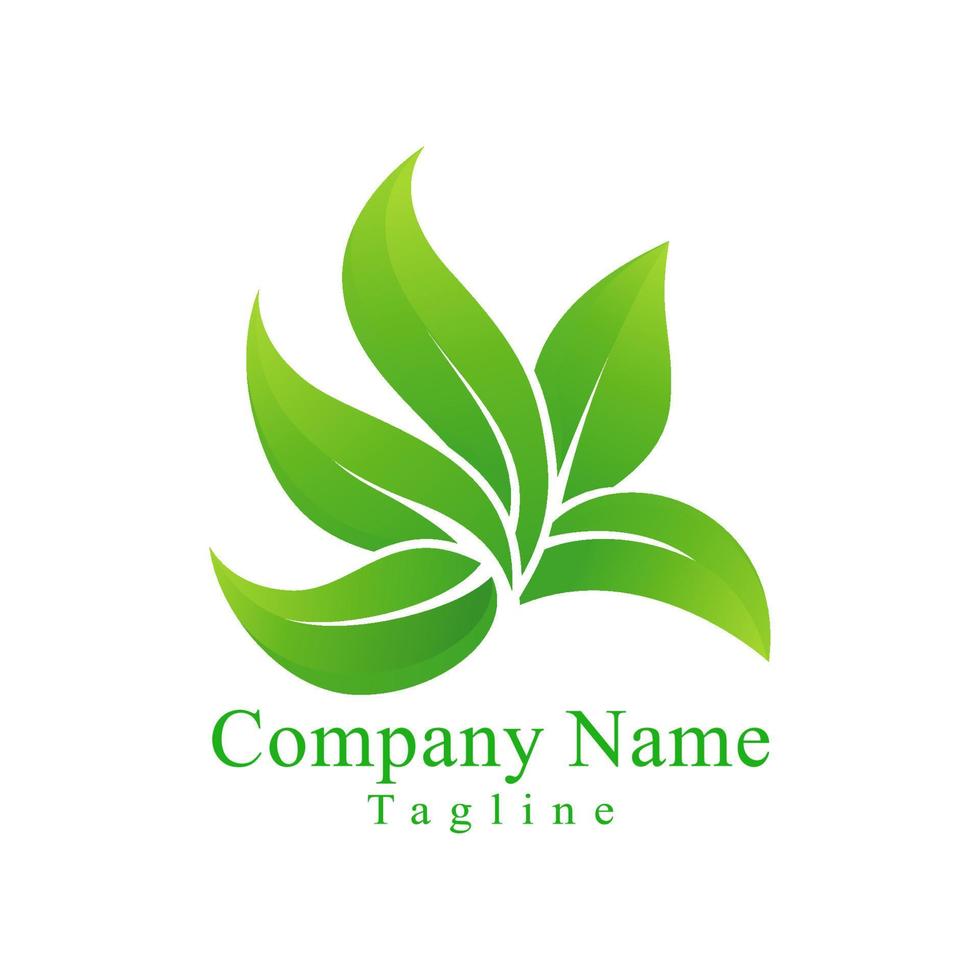 Green Leaf Logo Vector Design For Medicine or Company Logo. With Gradient style