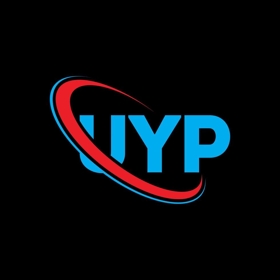 UYP logo. UYP letter. UYP letter logo design. Initials UYP logo linked with circle and uppercase monogram logo. UYP typography for technology, business and real estate brand. vector