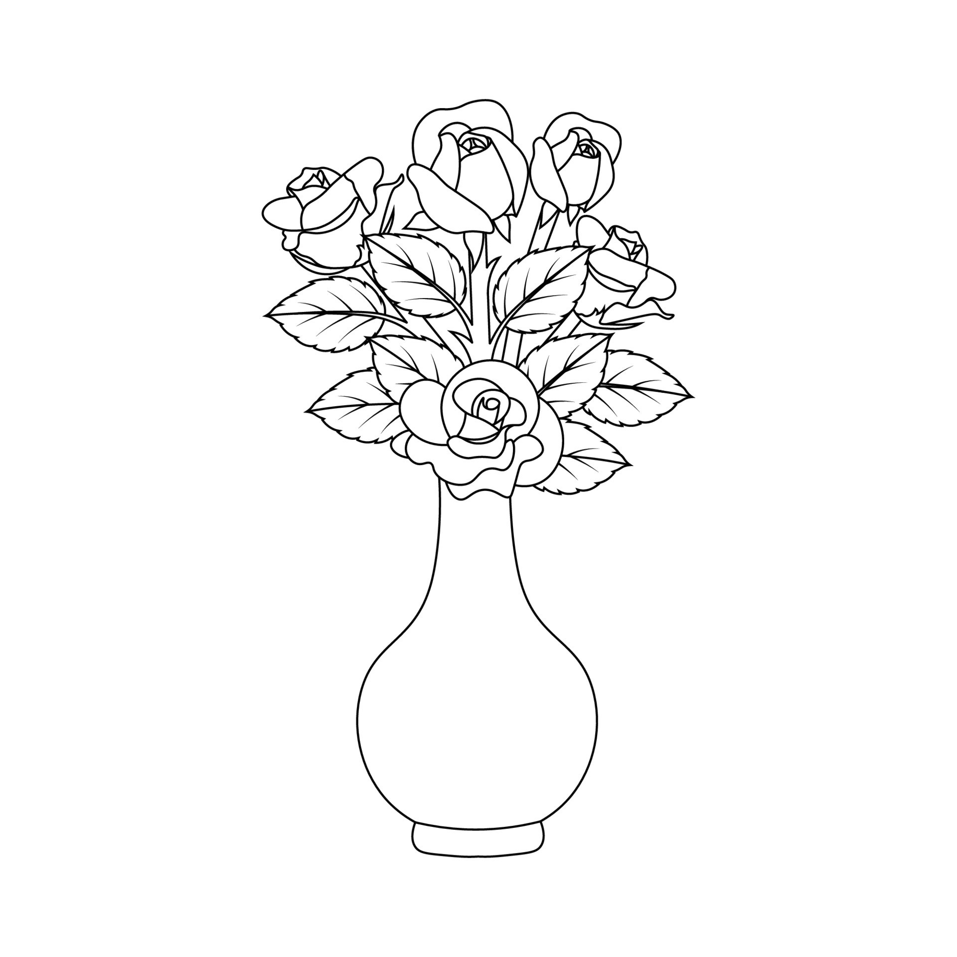 Drawing Of Beautiful Tulips In A Pot. Design And Tattoo Template Royalty  Free SVG, Cliparts, Vectors, and Stock Illustration. Image 52365190.