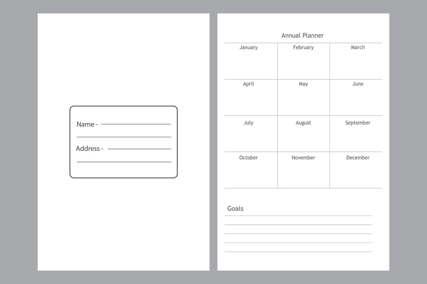 Annual Planner Interior vector