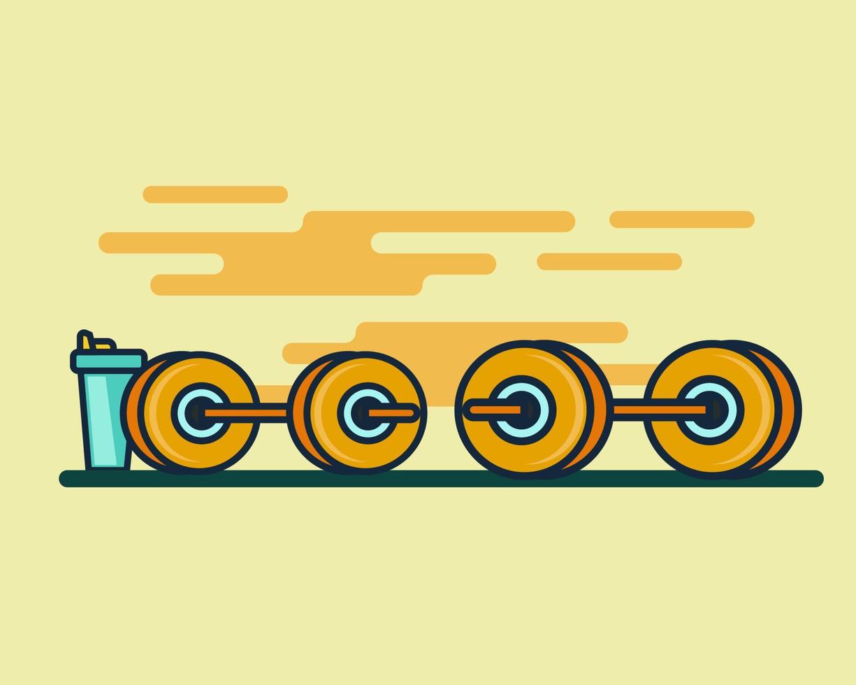 Dumbbell. Cartoon vector style for your design.