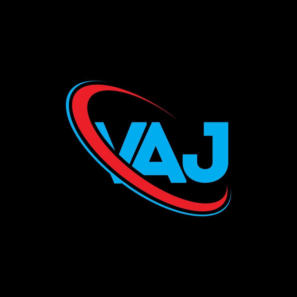 VAJ logo. VAJ letter. VAJ letter logo design. Initials VAJ logo linked with circle and uppercase monogram logo. VAJ typography for technology, business and real estate brand. vector