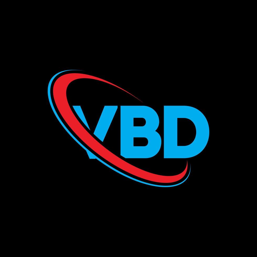 logotipo vbd. letra vbd. diseño del logotipo de la letra vbd. logotipo de iniciales vbd vinculado con círculo y logotipo de monograma en mayúsculas. tipografía vbd para tecnología, negocios y marca inmobiliaria. vector