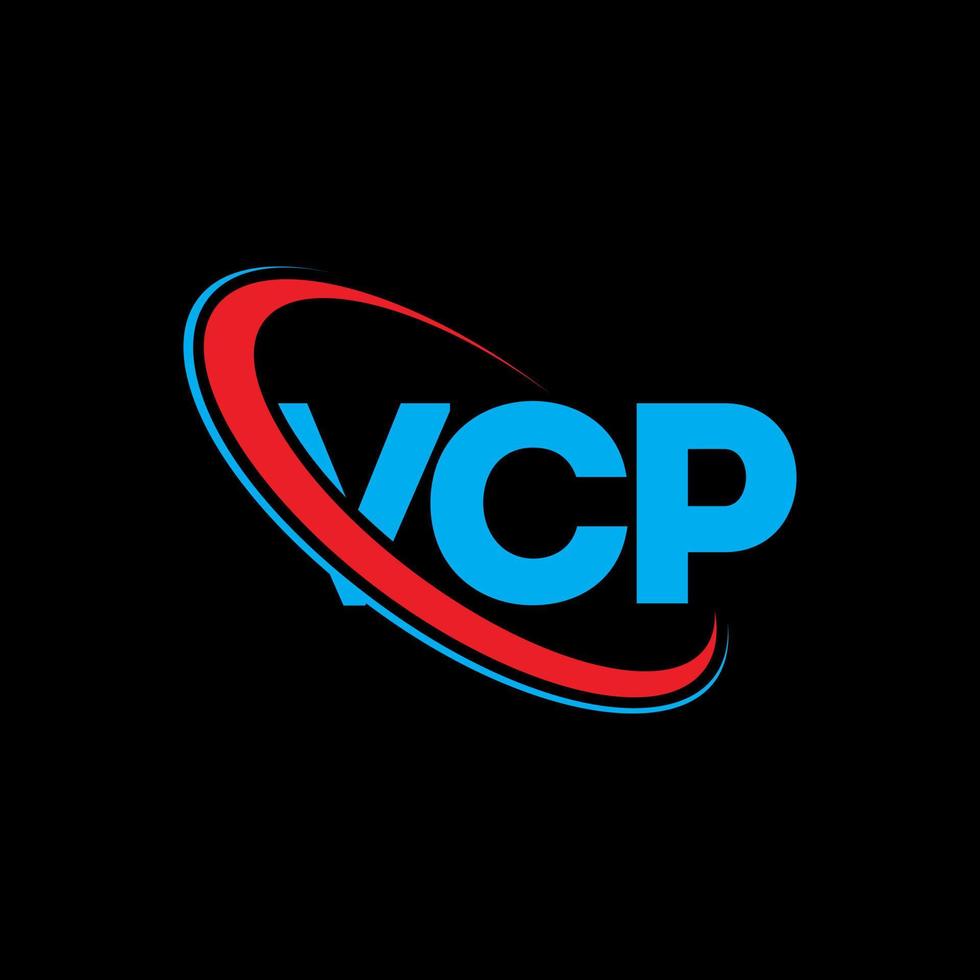 logotipo de vcp. carta vcp. diseño del logotipo de la letra vcp. logotipo de vcp iniciales vinculado con círculo y logotipo de monograma en mayúsculas. tipografía vcp para tecnología, negocios y marca inmobiliaria. vector