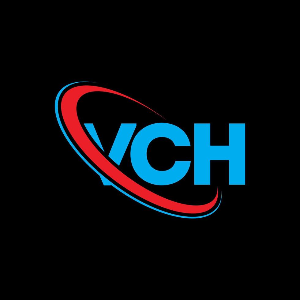 logotipo vch. carta vch. diseño del logotipo de la letra vch. Logotipo de iniciales vch vinculado con círculo y logotipo de monograma en mayúsculas. tipografía vch para tecnología, negocios y marca inmobiliaria. vector