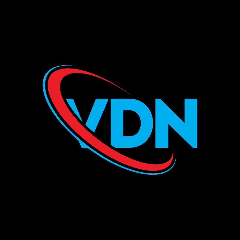 logotipo vdn. letra vdn. diseño del logotipo de la letra vdn. logotipo de iniciales vdn vinculado con círculo y logotipo de monograma en mayúsculas. tipografía vdn para tecnología, negocios y marca inmobiliaria. vector