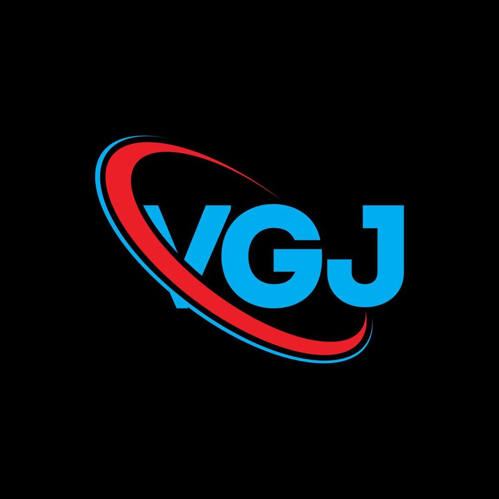 logotipo vgj. letra vjj. diseño del logotipo de la letra vgj. logotipo de iniciales vgj vinculado con círculo y logotipo de monograma en mayúsculas. tipografía vgj para tecnología, negocios y marca inmobiliaria. vector