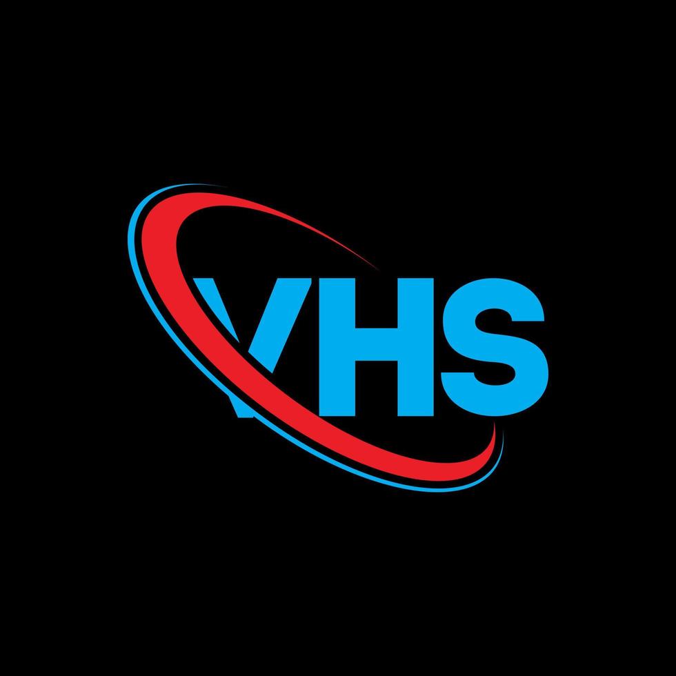 logotipo de vhs. letra vhs. diseño del logotipo de la letra vhs. logotipo de iniciales vhs vinculado con círculo y logotipo de monograma en mayúsculas. tipografía vhs para tecnología, negocios y marca inmobiliaria. vector