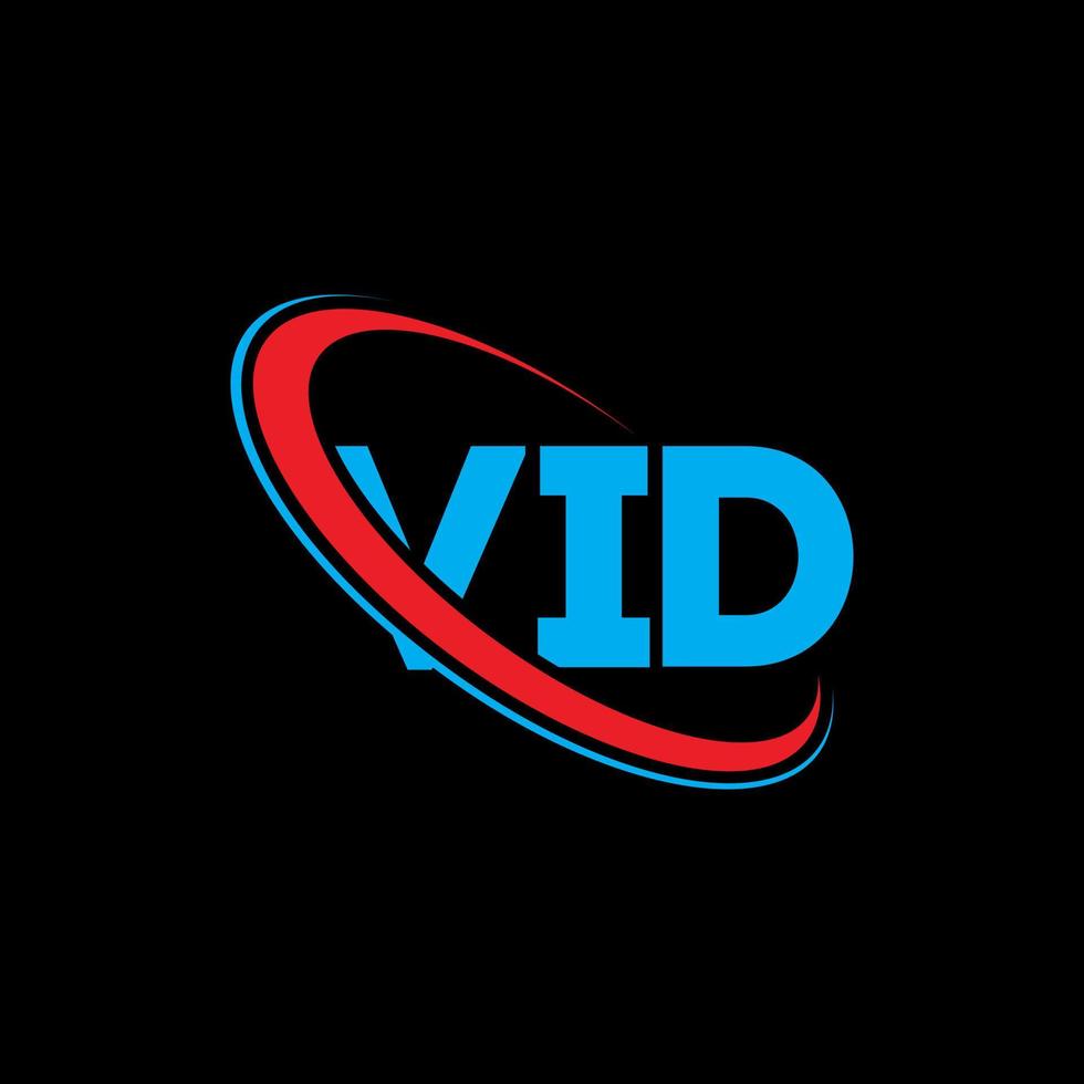 VID logo. VID letter. VID letter logo design. Initials VID logo linked with circle and uppercase monogram logo. VID typography for technology, business and real estate brand. vector