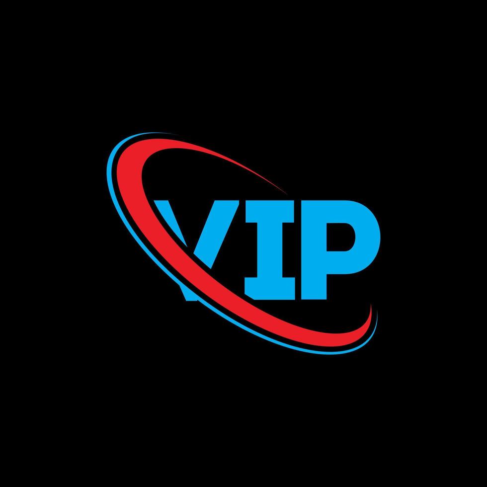 logotipo VIP. carta vip. diseño de logotipo de carta vip. logotipo de iniciales vip vinculado con círculo y logotipo de monograma en mayúsculas. tipografía vip para tecnología, negocios y marca inmobiliaria. vector