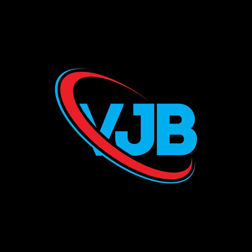 logotipo vjb. carta vjb. diseño del logotipo de la letra vjb. logotipo de iniciales vjb vinculado con círculo y logotipo de monograma en mayúsculas. tipografía vjb para tecnología, negocios y marca inmobiliaria. vector