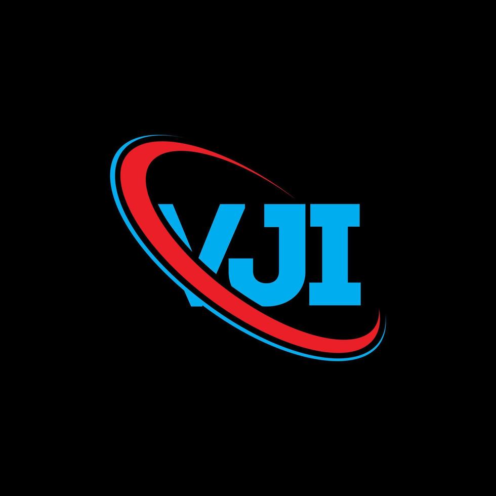 VJI logo. VJI letter. VJI letter logo design. Initials VJI logo linked with circle and uppercase monogram logo. VJI typography for technology, business and real estate brand. vector