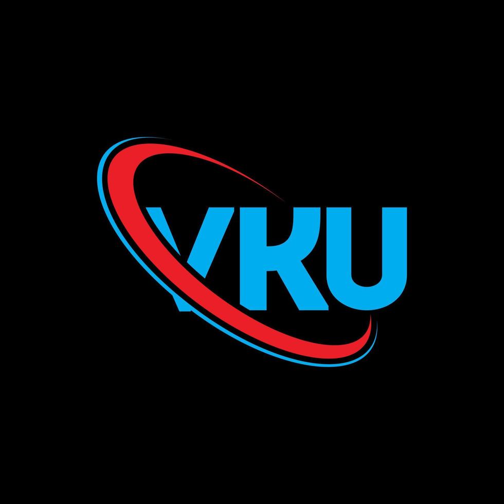 VKU logo. VKU letter. VKU letter logo design. Initials VKU logo linked with circle and uppercase monogram logo. VKU typography for technology, business and real estate brand. vector