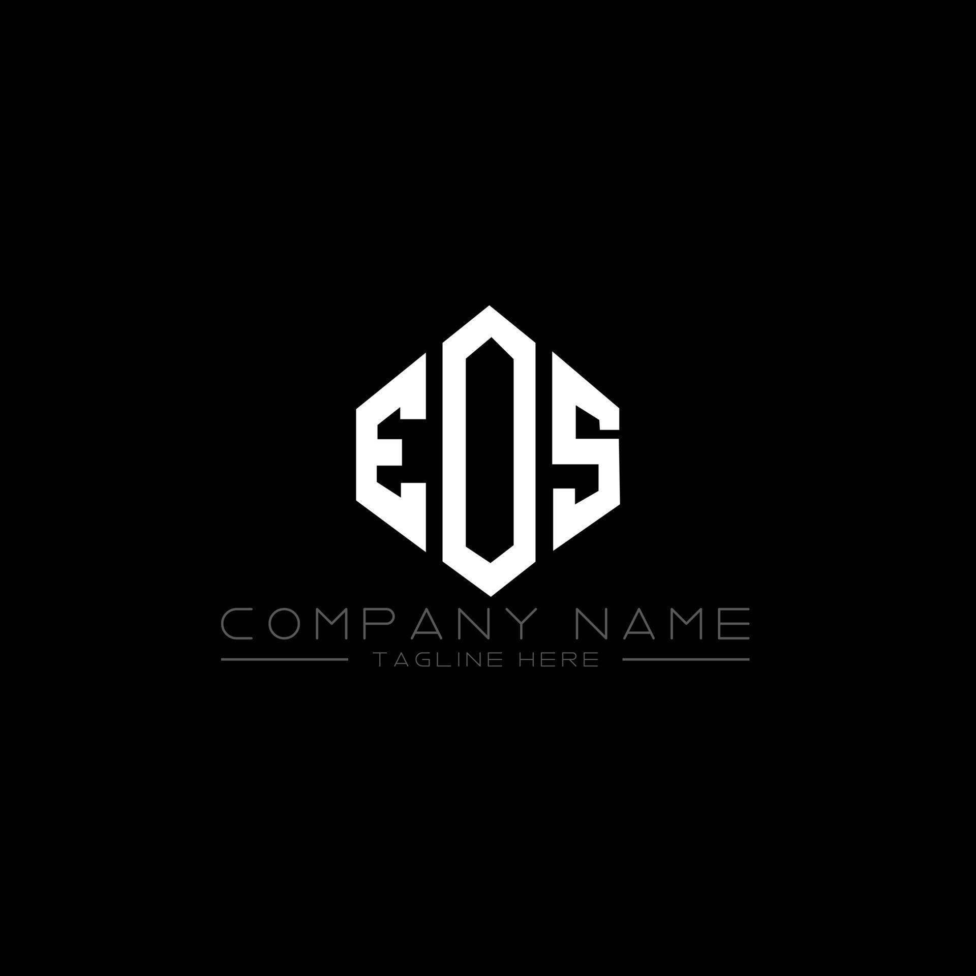 EOS letter logo design with polygon shape. EOS polygon and cube shape
