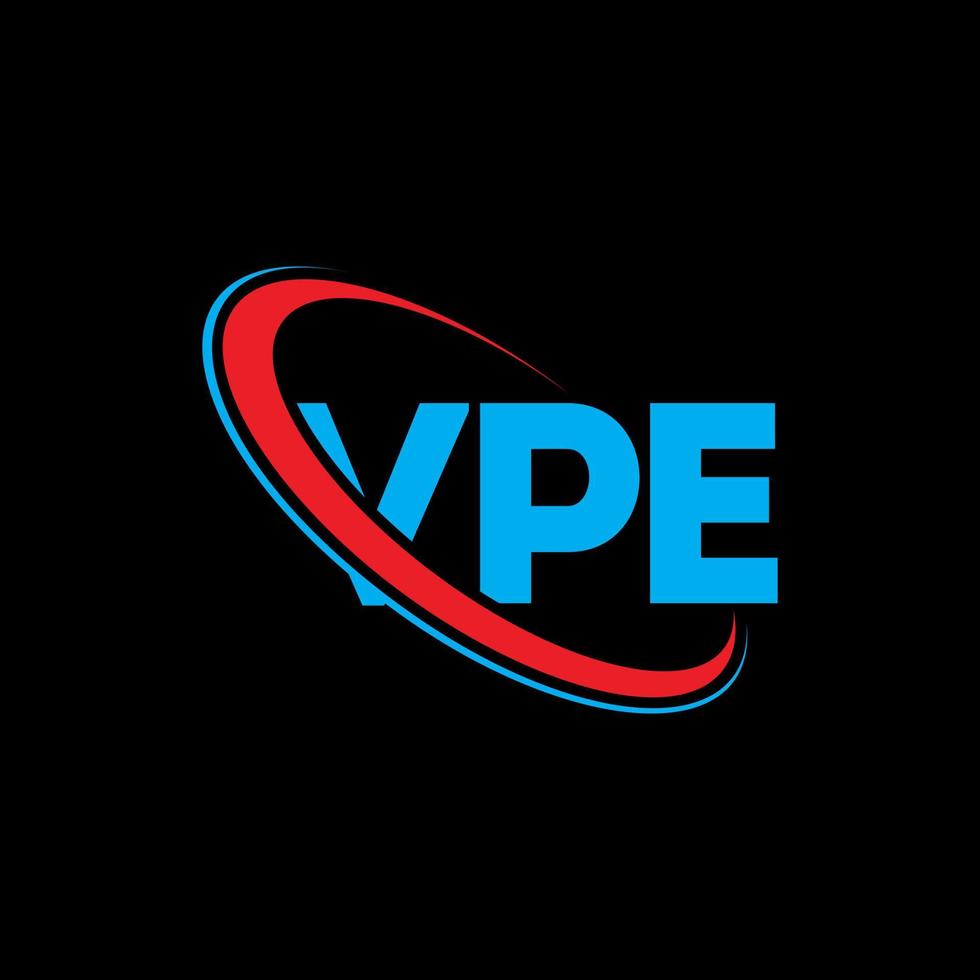 VPE logo. VPE letter. VPE letter logo design. Initials VPE logo linked with circle and uppercase monogram logo. VPE typography for technology, business and real estate brand. vector