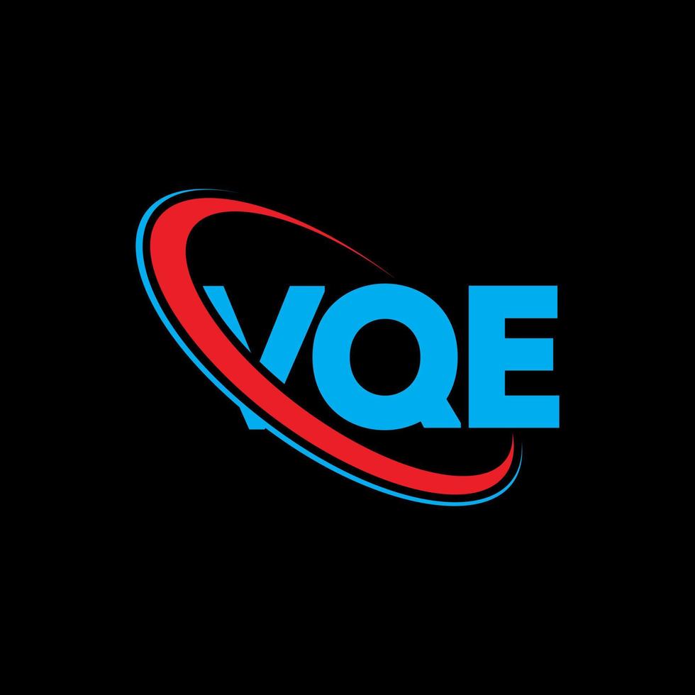 logotipo de vqe. vqe carta. diseño de logotipo de letra vqe. logotipo de iniciales vqe vinculado con círculo y logotipo de monograma en mayúsculas. tipografía vqe para tecnología, negocios y marca inmobiliaria. vector